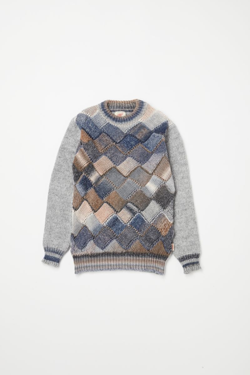 【24AW】Diamond Patterned Knit 074741757 BOB SCAR / BEIGE