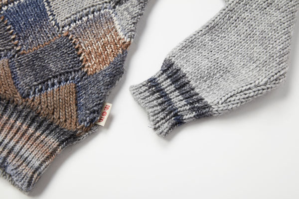 ダイヤモンドパターンニット / Col：GRIGIO グレー系