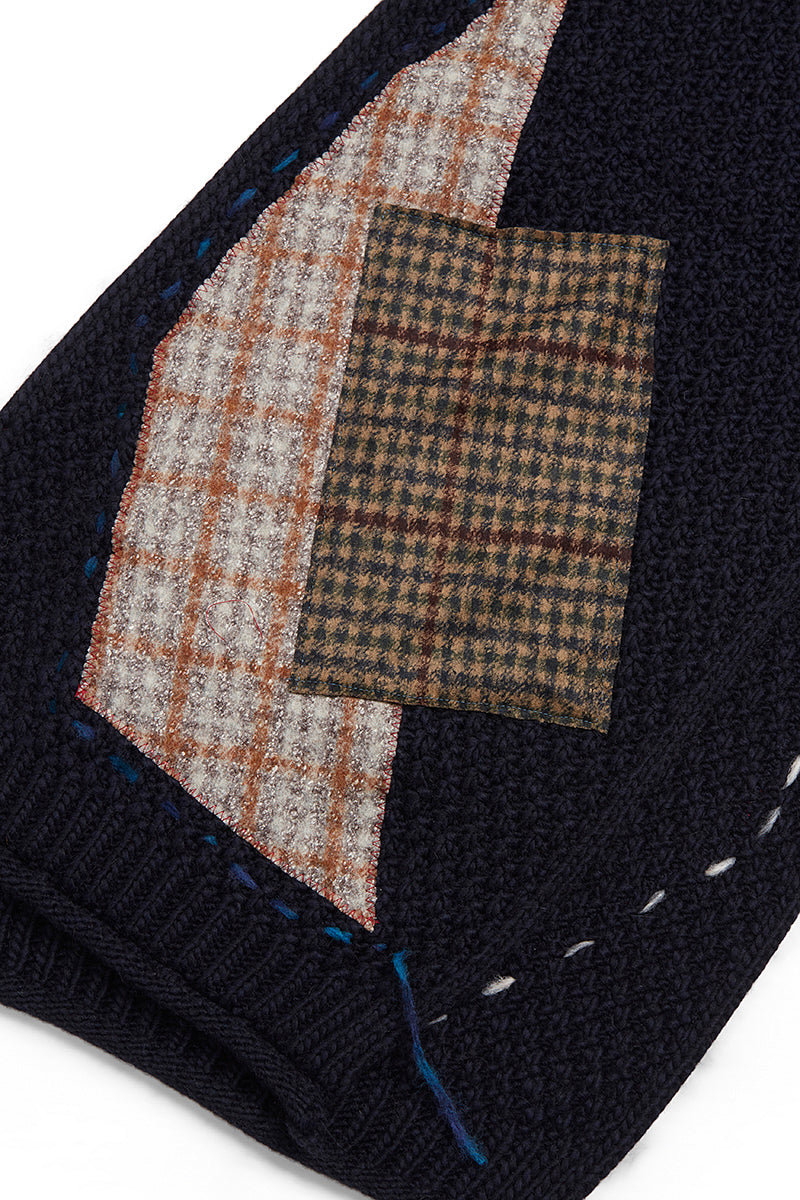 JAZZ ステッチ＆パッチワークマフラー / COL：BLU