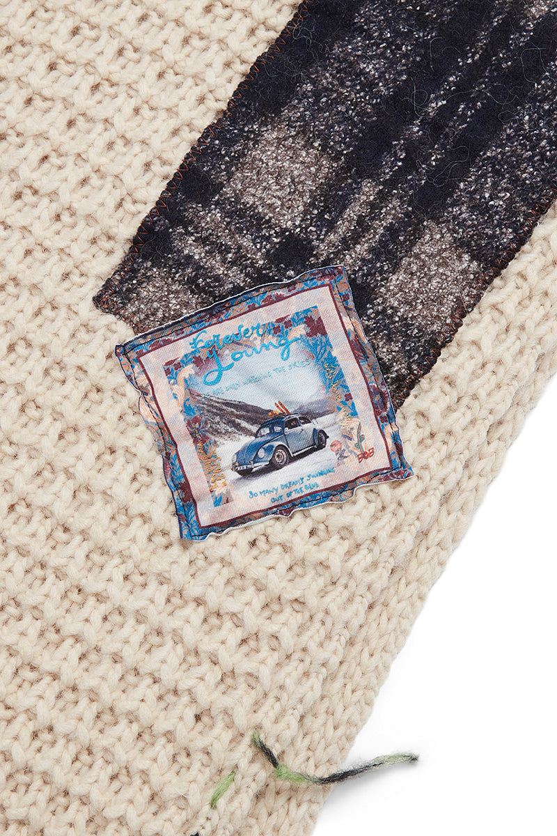 BEAT ステッチ＆パッチワークマフラー / COL：BEIGE BOB JAPAN