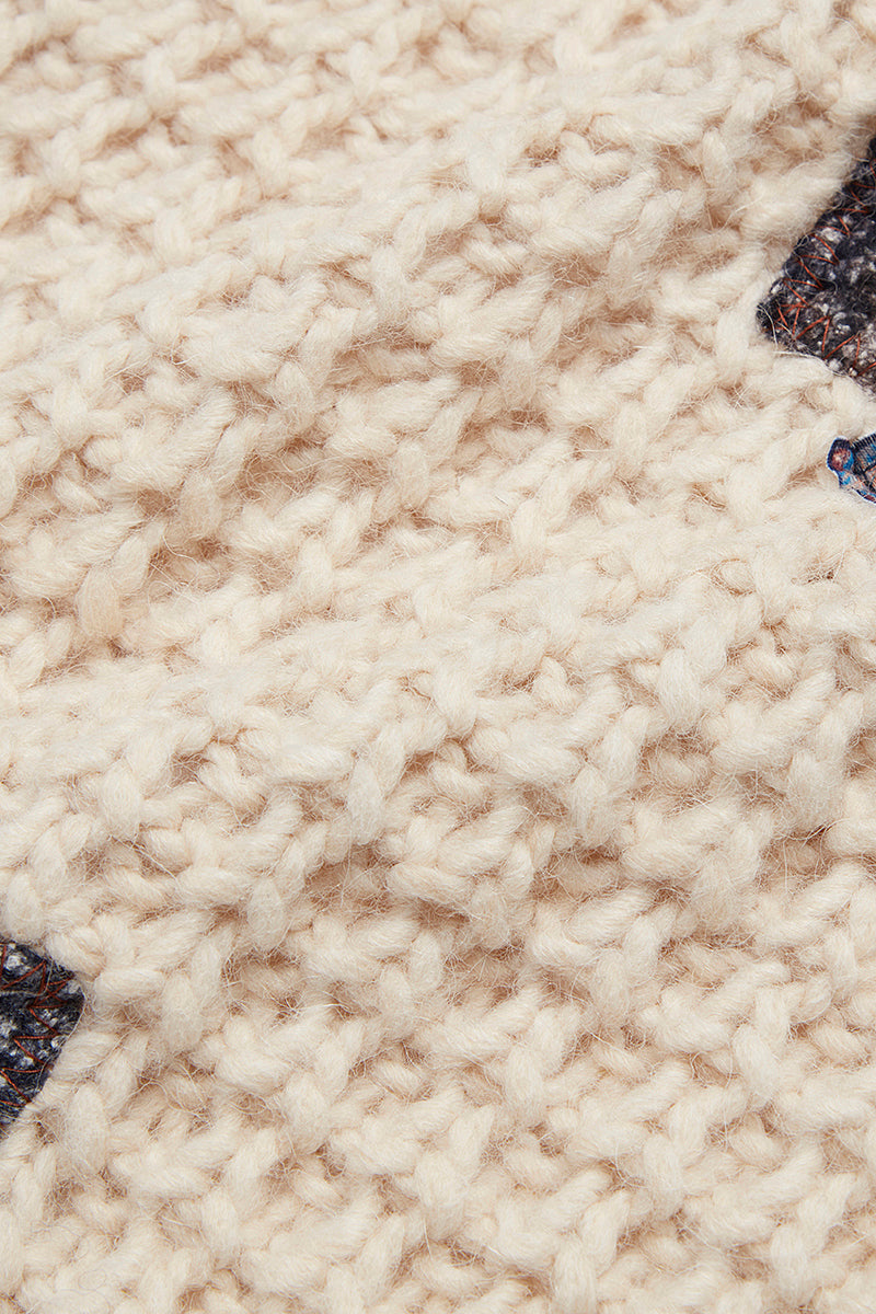 BEAT ステッチ＆パッチワークマフラー / COL：BEIGE