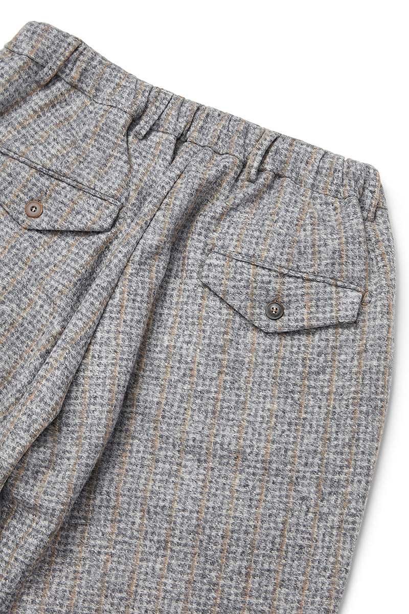 RUN203シャドーストライプウールパンツ / COL：VAR1 グレー系