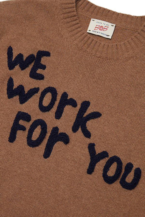 BOND メッセージエンブロイダリーニット / COL：BISCOTTO ブラウン系