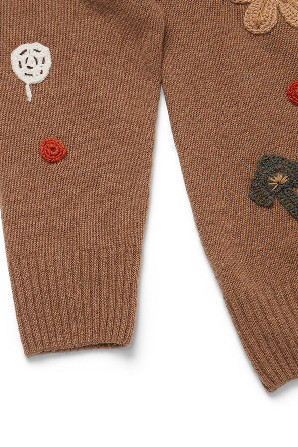 BOND メッセージエンブロイダリーニット / COL：BISCOTTO ブラウン系