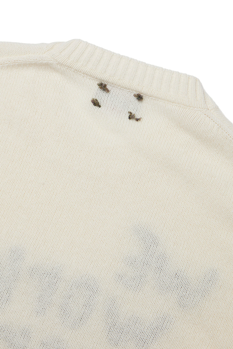 BOND メッセージエンブロイダリーニット / COL：LATTE ホワイト系