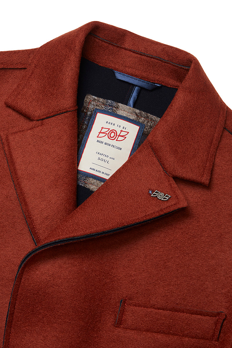 AND153 ボンディングチェスターコート / COL：RUGGINE オレンジ系 BOB