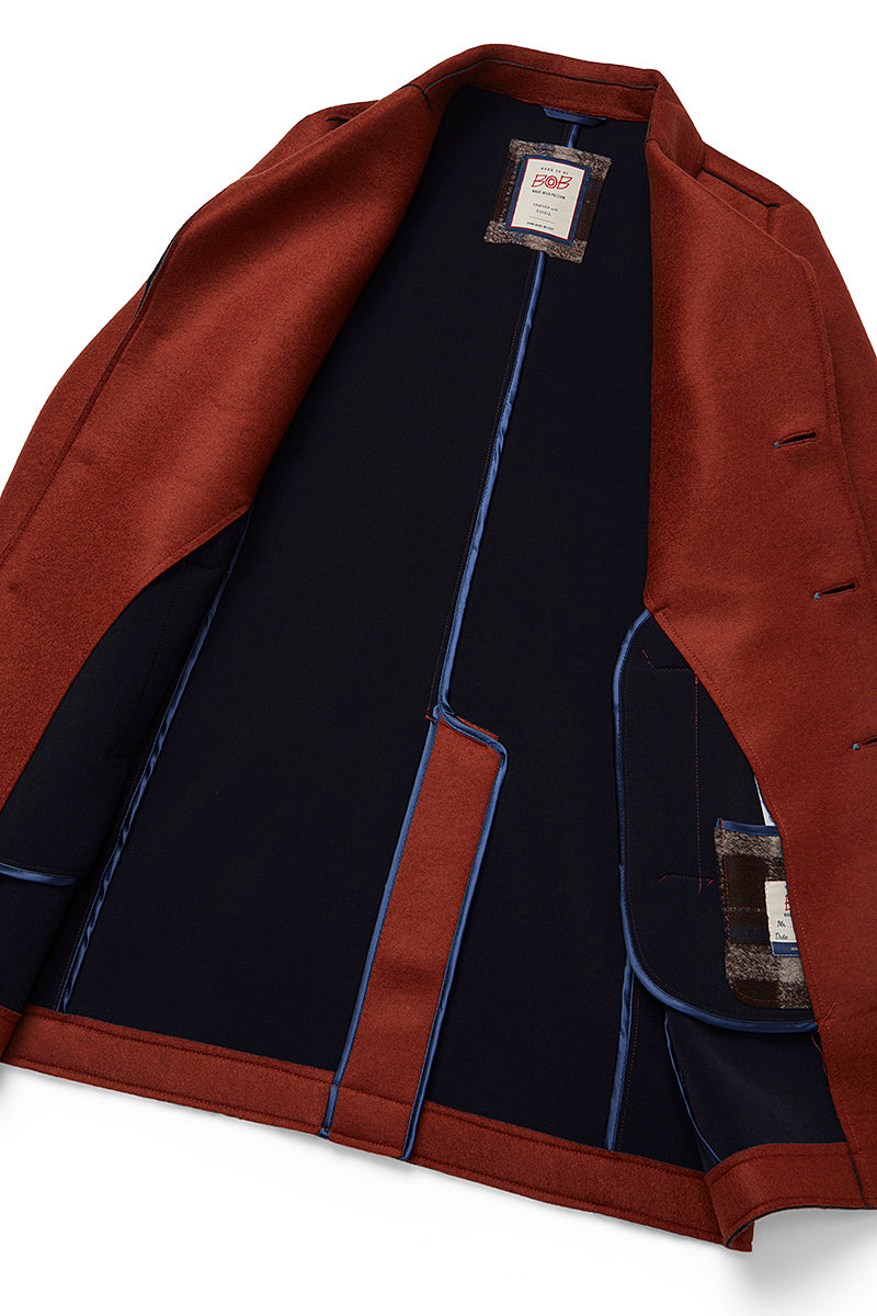 AND153 ボンディングチェスターコート / COL：RUGGINE オレンジ系