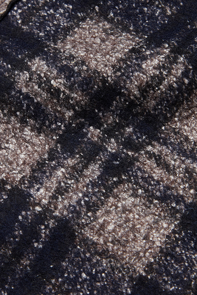 ANDY179 シルクブレンドチェックパターンチェスターコート / COL：VAR1 ネイビー系