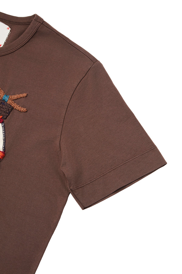 BOB ハンド刺繍Tシャツ (JOY) / ブラウン
