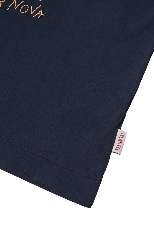 BOB ハンド刺繍Tシャツ (JOY) / ネイビー