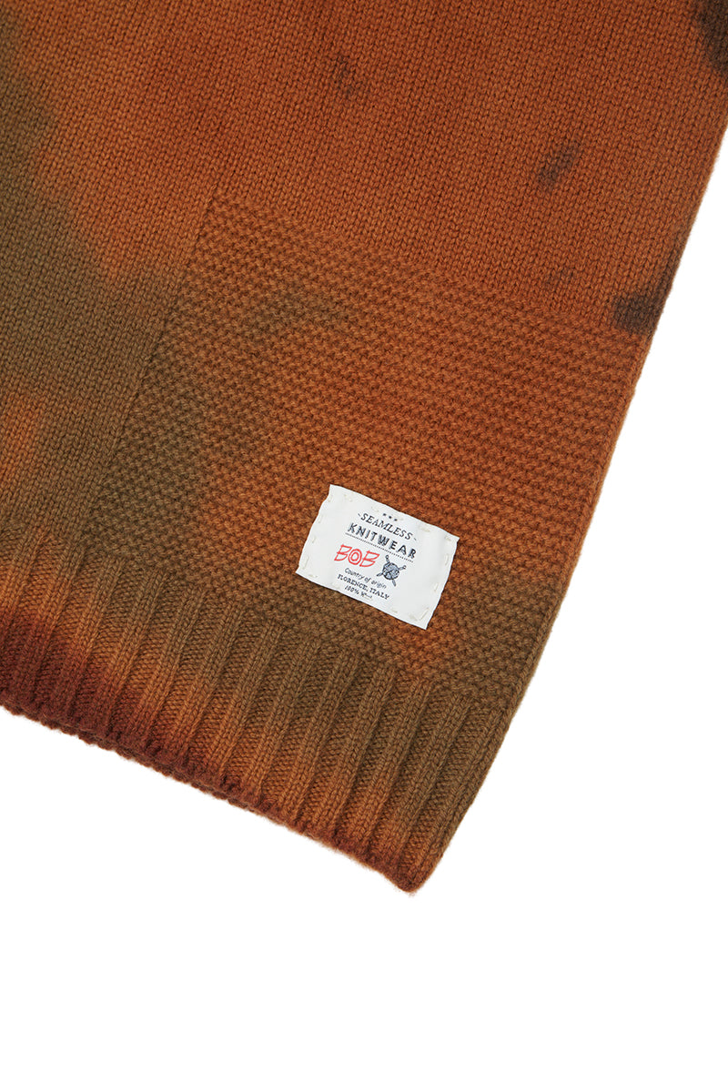 BOB タイダイケーブル クルーネックニット (ALAN) / ブラウン系