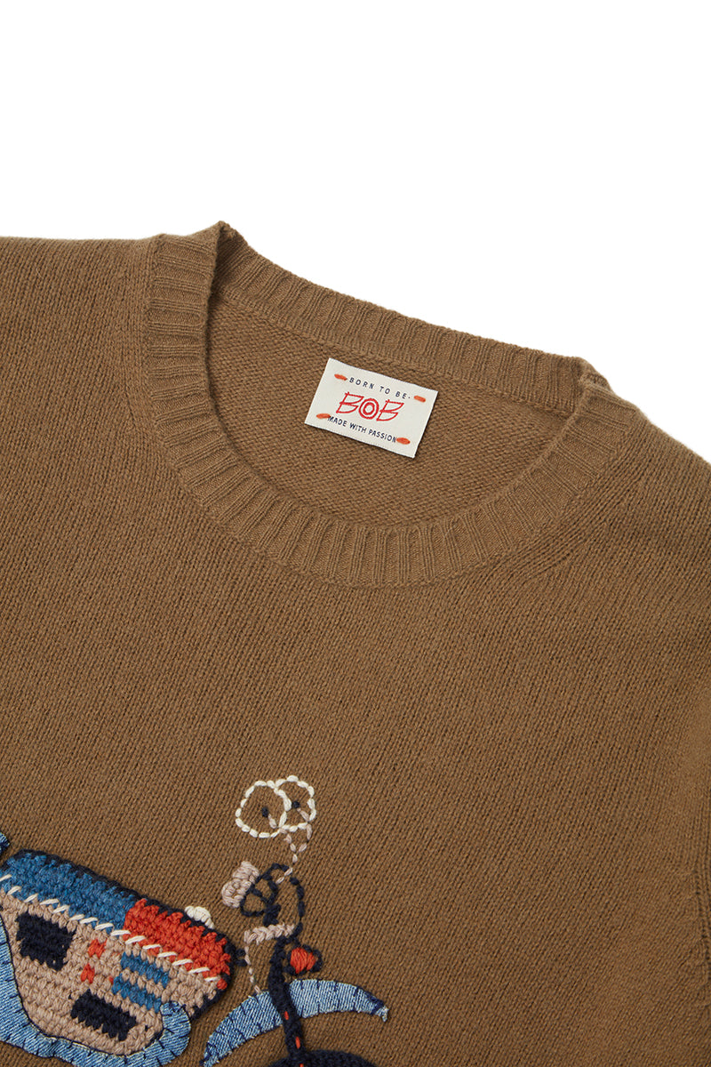 BOB ハンドメイドモチーフ クルーネックニット (SCOTT/R) /  FANGO