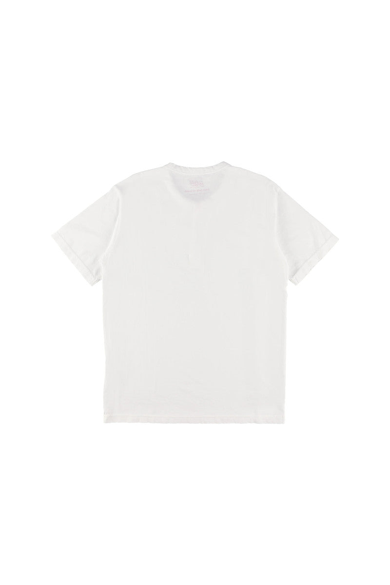 エンブロイダリーヘンリーネックTシャツ / Col：BIANCO