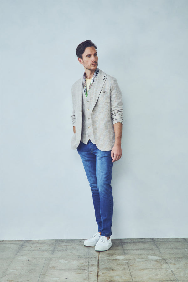 リネンテイストジレ / Col：SABBIA サンドベージュ