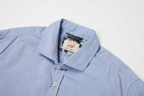 コットンファブリックシャツ / Col：BLU ブルー系