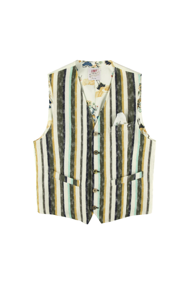 【24SS ARCHIVE ITEM】Gauze Weave Gilet / COL：VAR1 グリーンライン