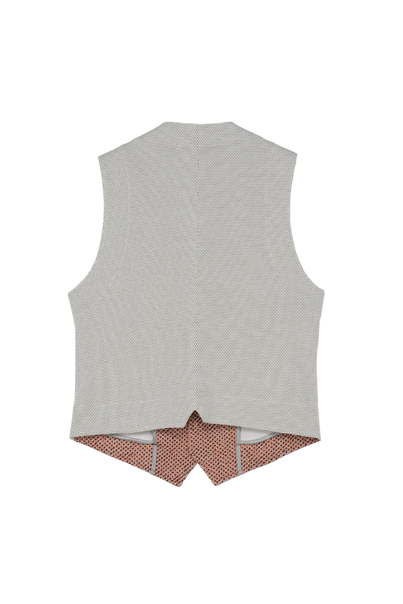 【24SS ARCHIVE ITEM】Herringbone Print Gilet / Col：VAR2 オレンジ系