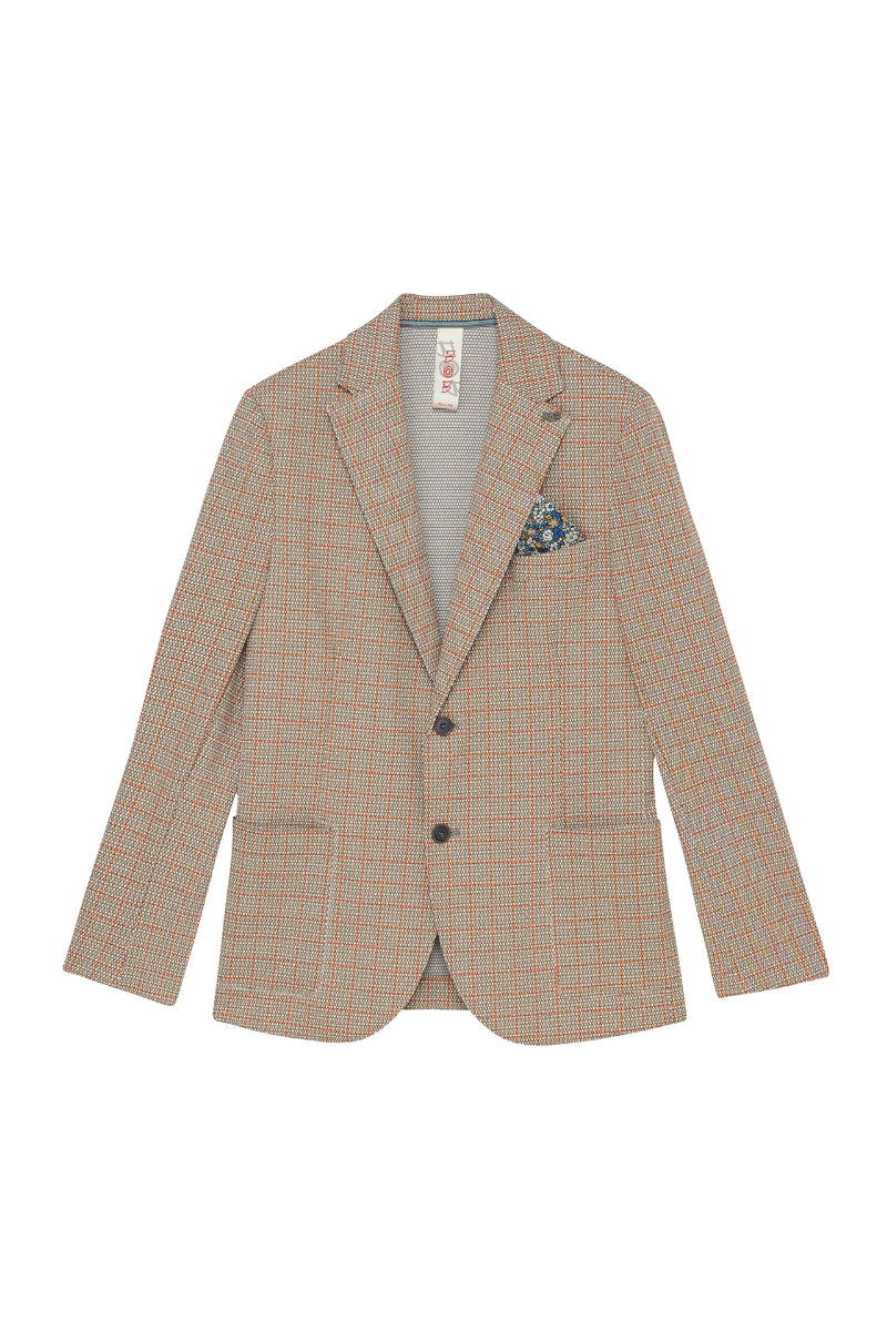 【24SS ARCHIVE ITEM】Checked Pattern Print Eazy Jacket / Col：VAR2 オレンジライン