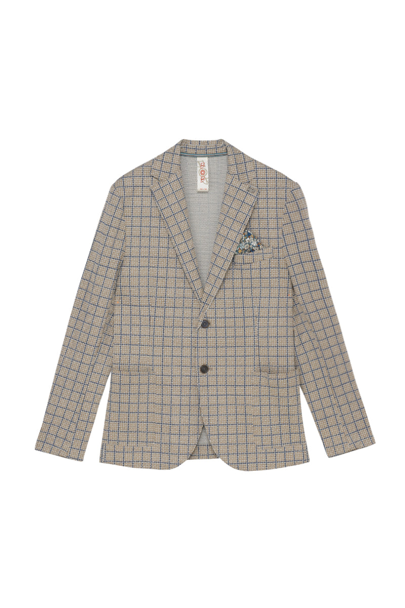 【24SS ARCHIVE ITEM】Checked Pattern Print Eazy Jacket / Col：VAR3 ブルーライン