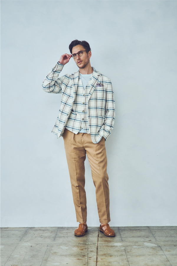 チェックパターンジャケット / Col：VAR１ グリーンチェック