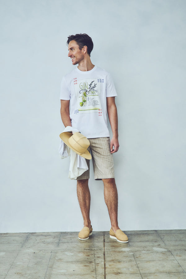 カクテルレシピデザインTシャツ / Col：BLU ネイビー