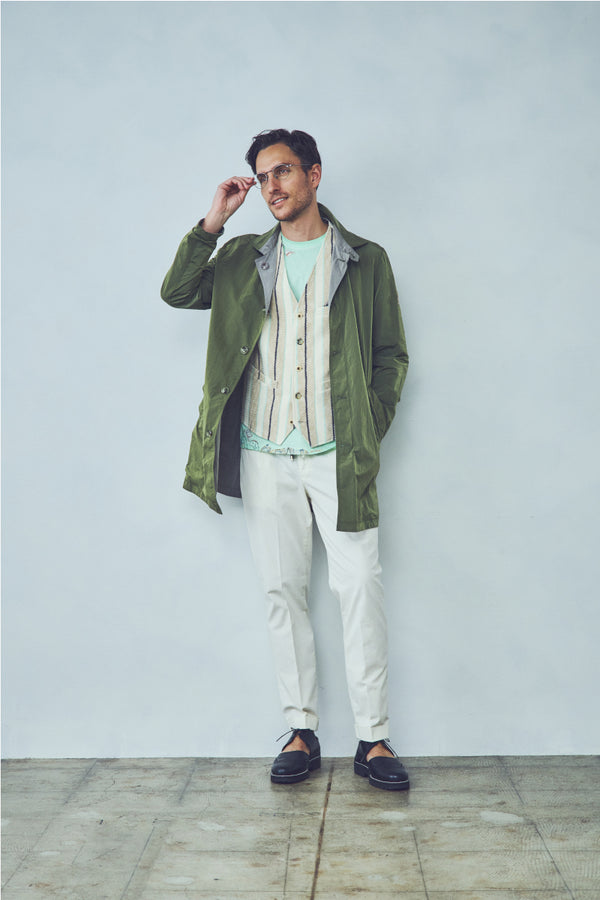 ストライプパターンラッセルジレ / Col：VAR1 サンドベージュ