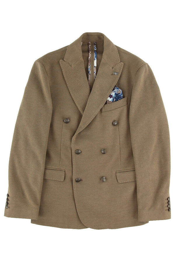 ダブルブレストニットジャケット / COL： BISCOTTO ブラウン系