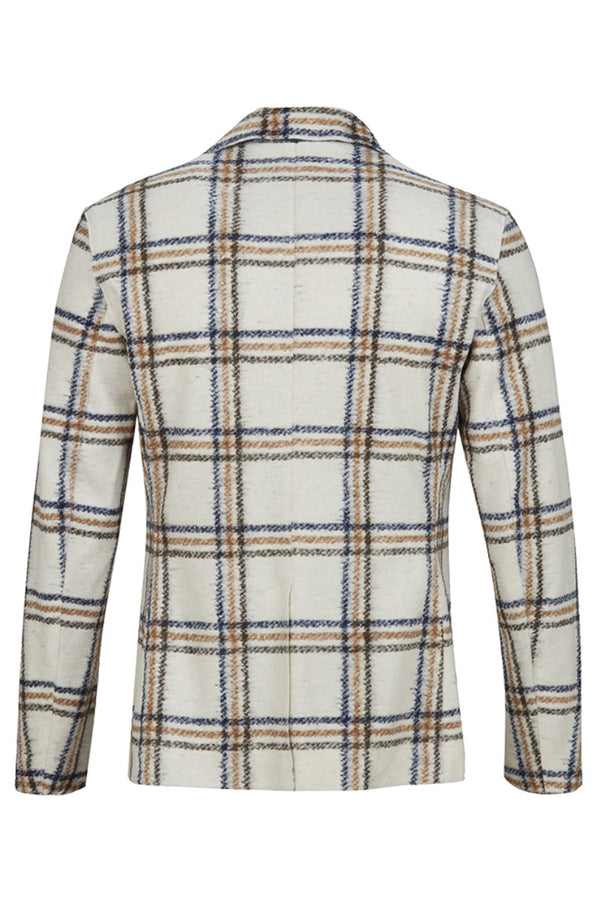 HARLOW202 ライトウール チェックパターンジャケット / Col：VAR1 ホワイト