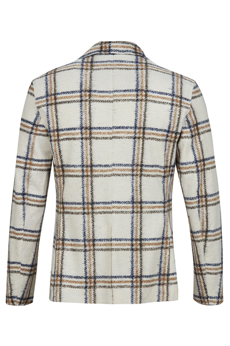 HARLOW202 ライトウール チェックパターンジャケット / Col：VAR1 ホワイト