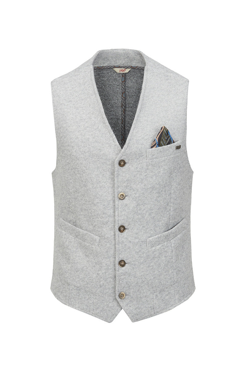 DRUG159 プレーンニットジレ / COL：GRIGIO グレー系