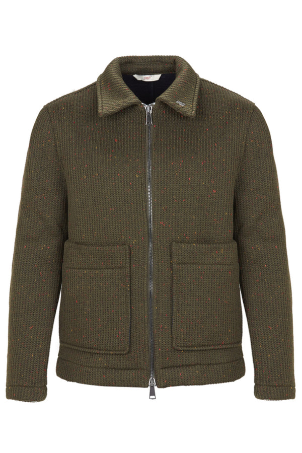 JASON132 テクスチャードジップジャケット / Col：MILITARE カーキ系