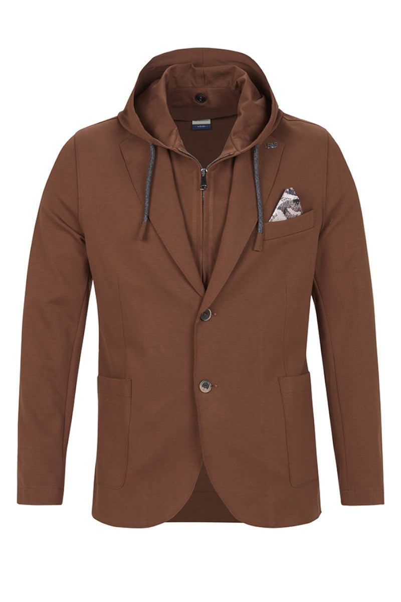 ROB114 デタッチャブルフード ライトジャケット / Col：TABACCO ブラウン系