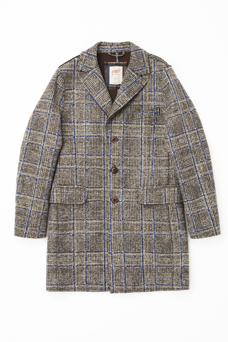 ボブ BOB チェスターコート ヘリンボーン ネイビー M イタリア製 アウター ボブ BOB チェスターコート ヘリンボーン ネイビー M イタリア製