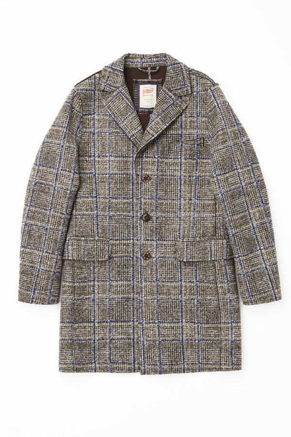 レトロチェックボンディングチェスターコート / Col：VAR2 グレー系