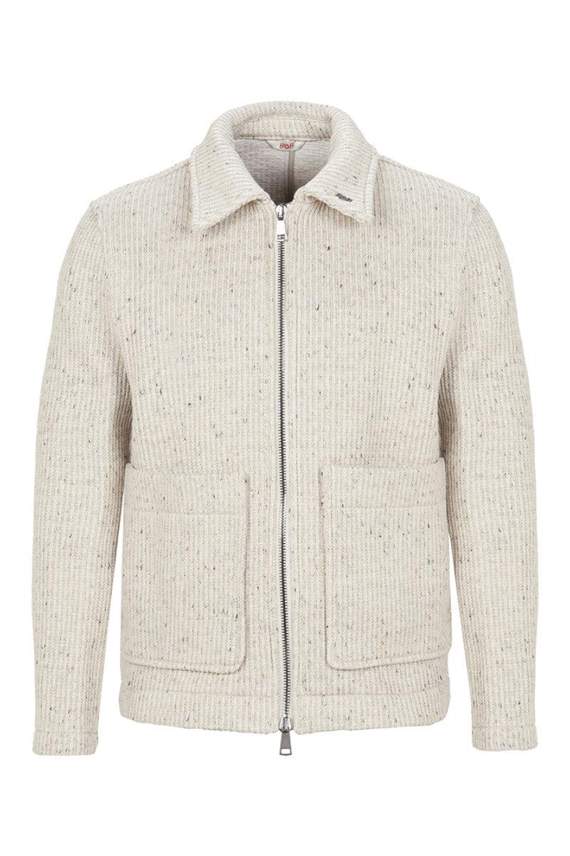 JASON132 テクスチャードジップジャケット / Col：NOCCIOLA アイボリー系