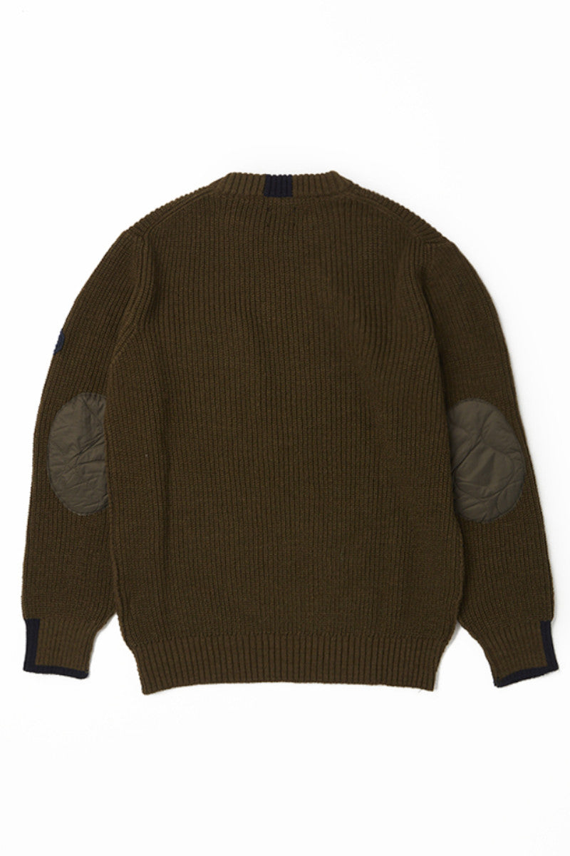 ミリタリークルーネックニット / Col：MILITARE カーキ系