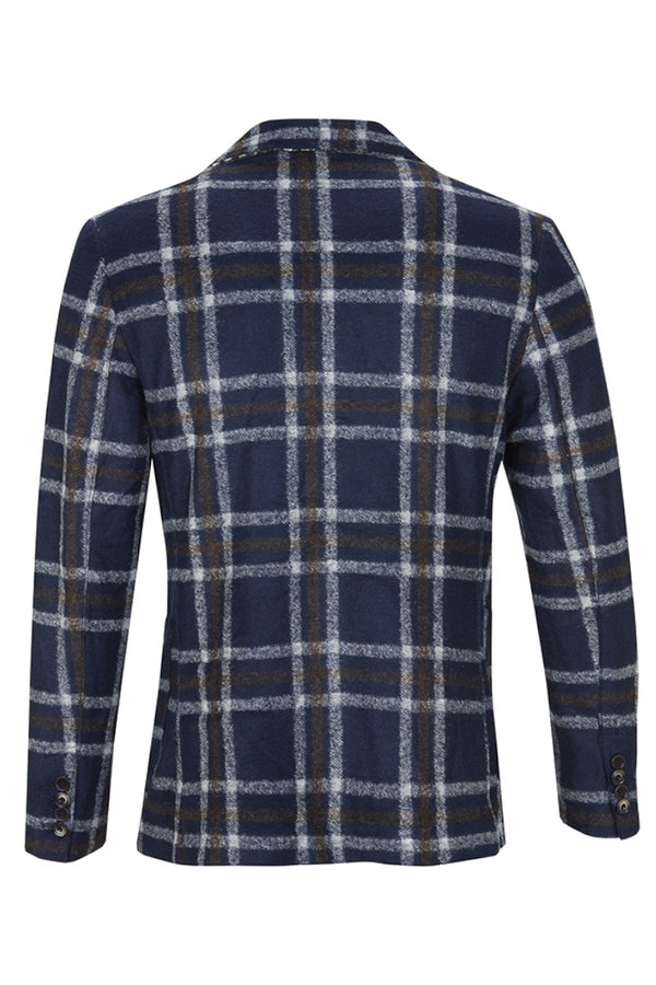 DYLAN165 ライトウール チェックパターンジャケット / Col：VAR2 ネイビー系