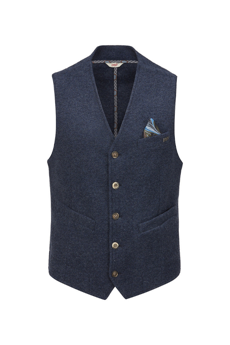 DRUG159 プレーンニットジレ / COL：JEANS インディゴ系