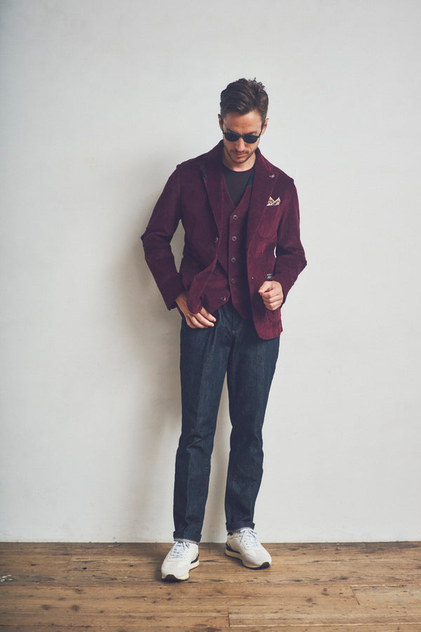 TACK118 コーデュロイマテリアル ジャケット  / Col：BORDEAUX