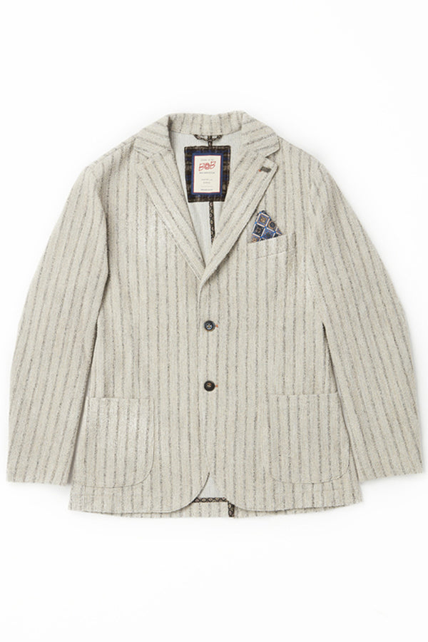 ピンストライプテクスチャードジャケット / Col：VAR1 ネイビー系