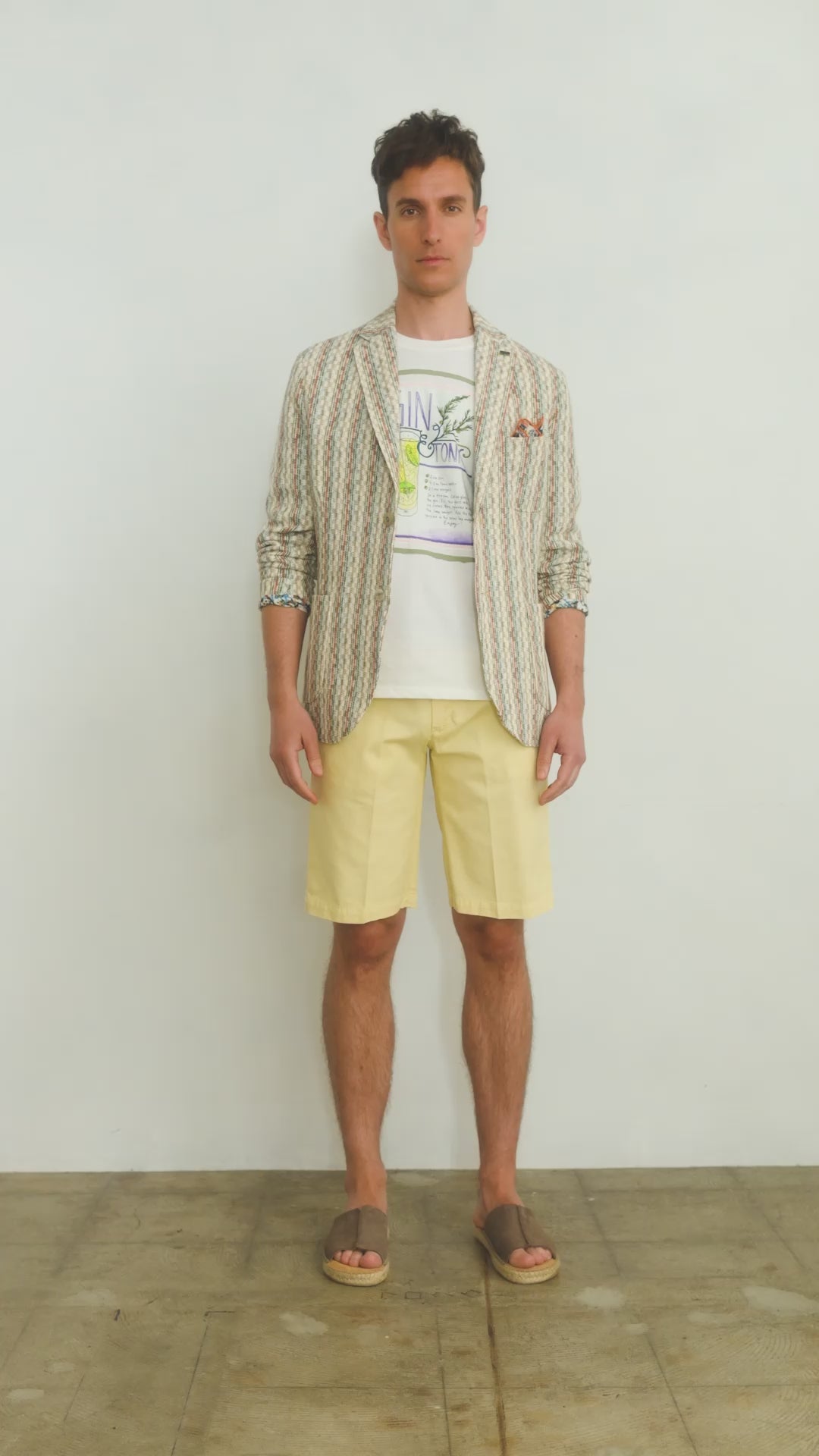 SLIGHT578 ラッセルストライプジャケット / VAR1 ベージュベース